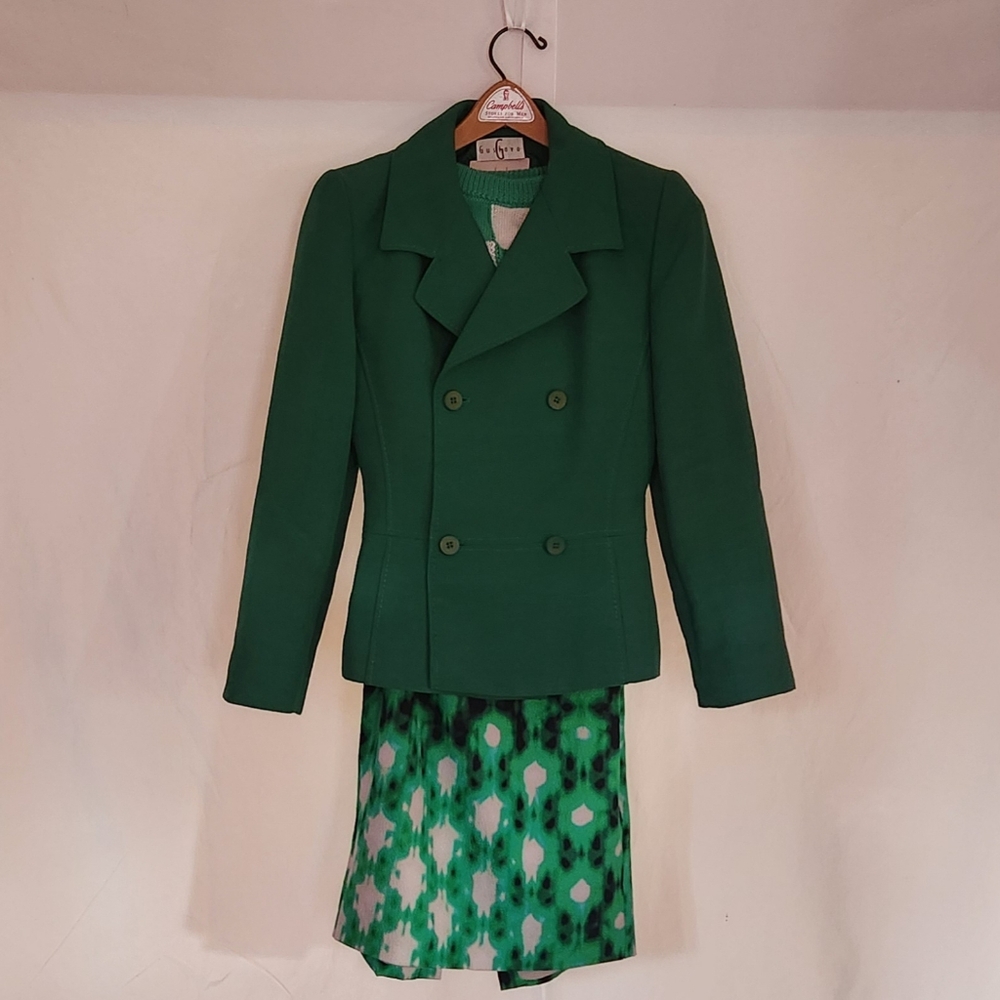 Green Double-Breasted Women's Jacket